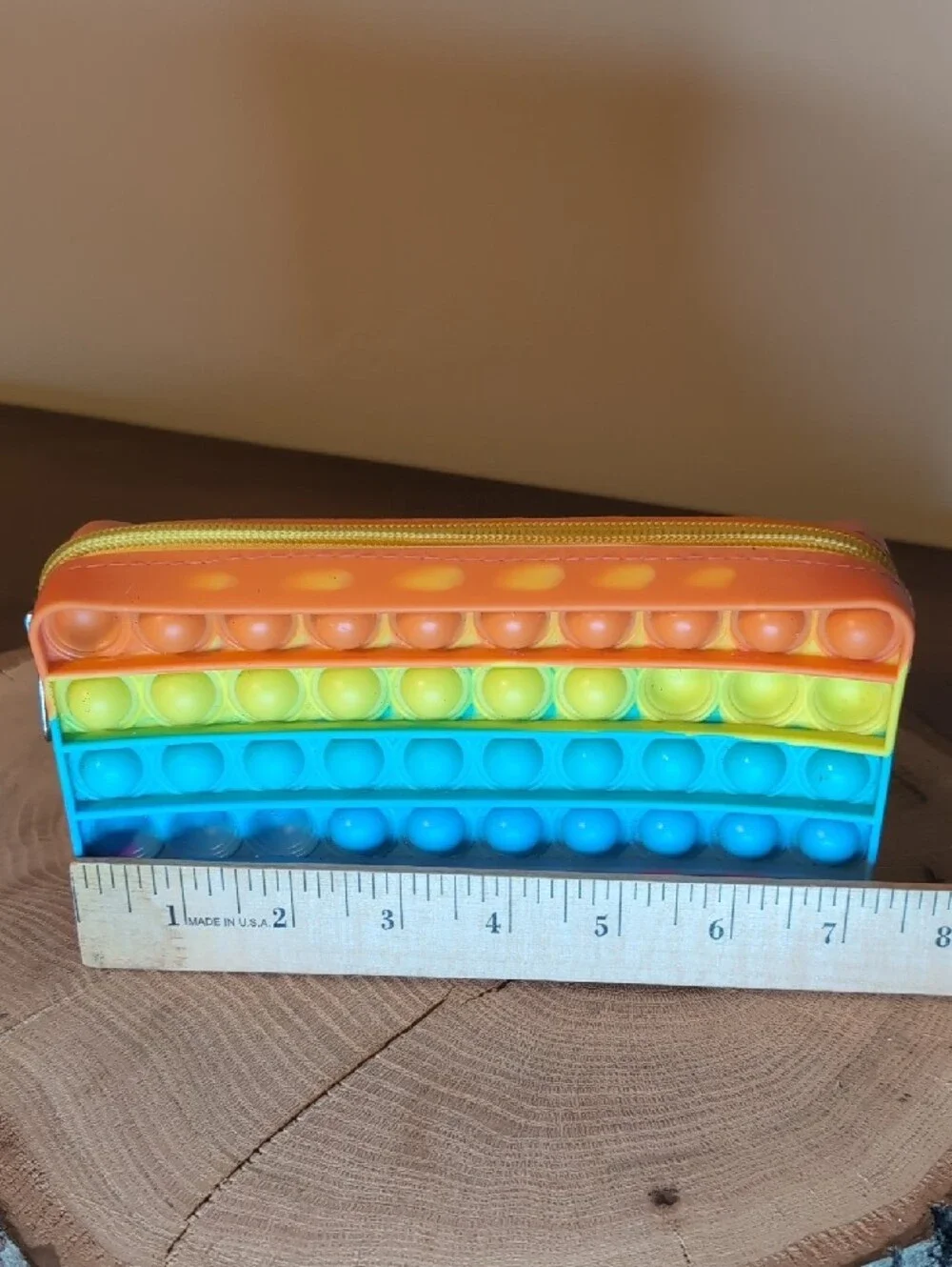 Rainbow Pop-It Zip Sensory Pouch Multicolor Pencil Case Back To School Ready